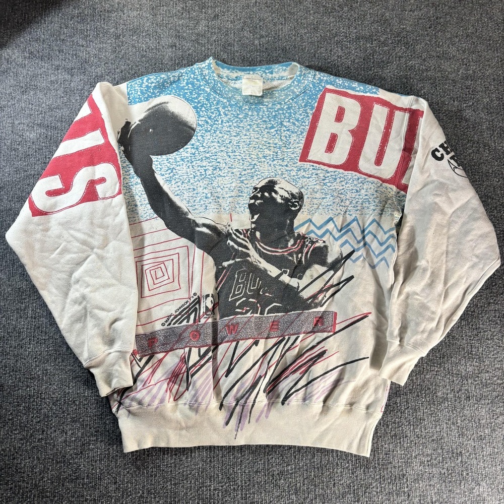 Vintage Chicago Bulls Sweatshirt Mens XL Multi Color NBA Basketball Jordan 90s